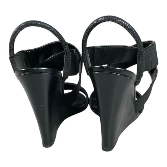 ALDO Black Wedge Glalle Women's Size 8 Run Small Excellent Condition Vintage - Picture 9 of 14